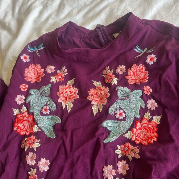 ASOS Long Sleeve Embroidered Mini Dress - Picture 3 of 5